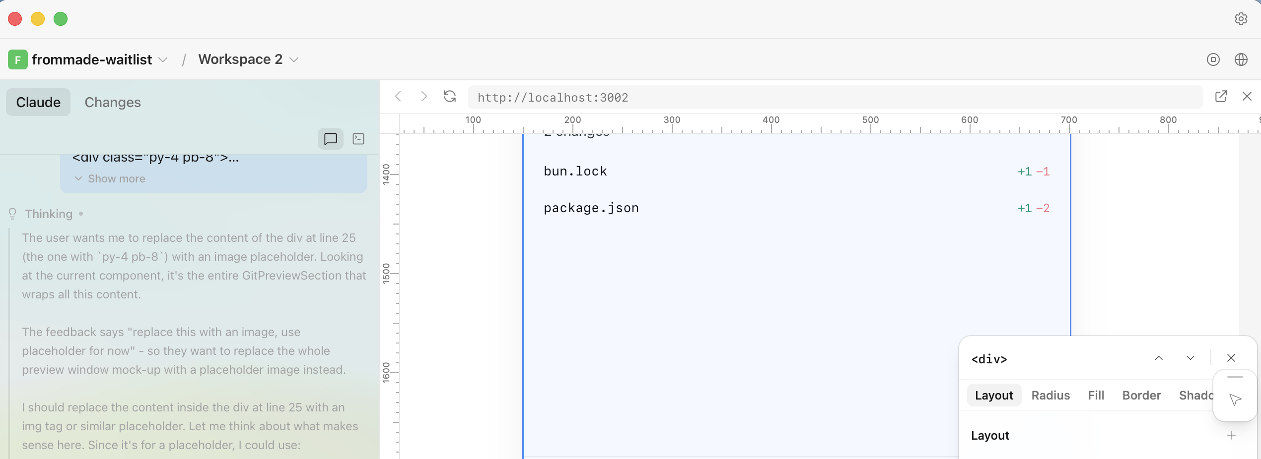 Handmade for Mac — inspect live UI, refine visually, and ship a pull request